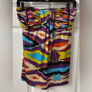 Karlie Strapless Dress with Bold Multicolor Design